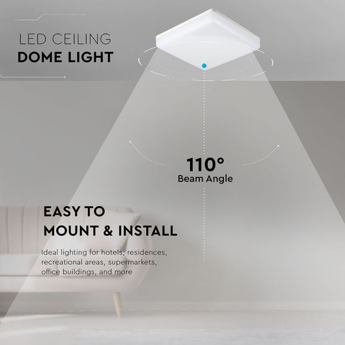 VT-8066 25W Plafon LED / Barwa:3000K / Kwadrat