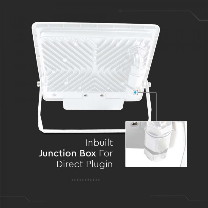 VT-158S 50W PIR SENSOR FLOODLIGHT SAMSUNG CHIP 4000K WHITE BODY