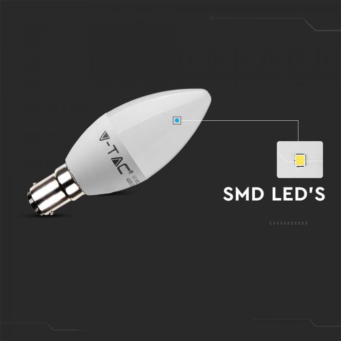 VT-299 4.5W PLASTIC CANDLE BULB SAMSUNG CHIP 3000K B15
