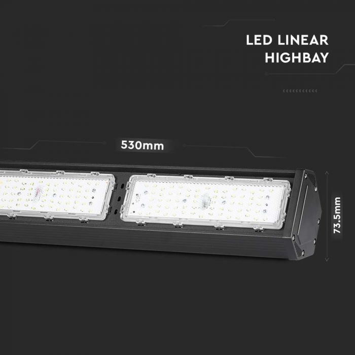 VT-9-112 100W LED LINEAR HIGHBAY SAMSUNG CHIP 4000K BLACK BODY 110'D