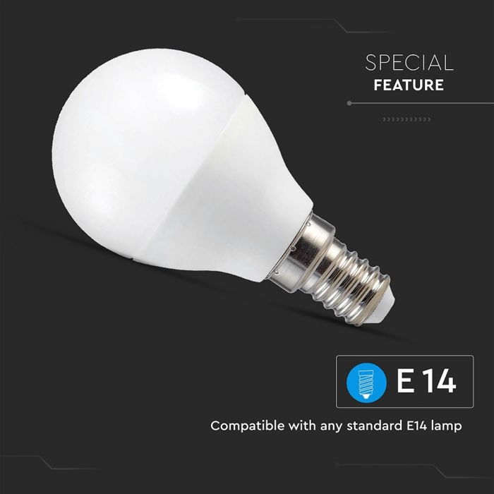 VT-5154 5W P45 BULB COMPATIBLE WITH ALEXA & GOOGLE HOME RGB+WW-CW E14