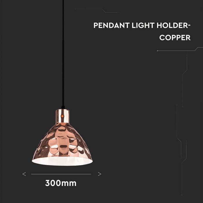 VT-8300 E27 PENDANT LIGHT HOLDER-COPPER