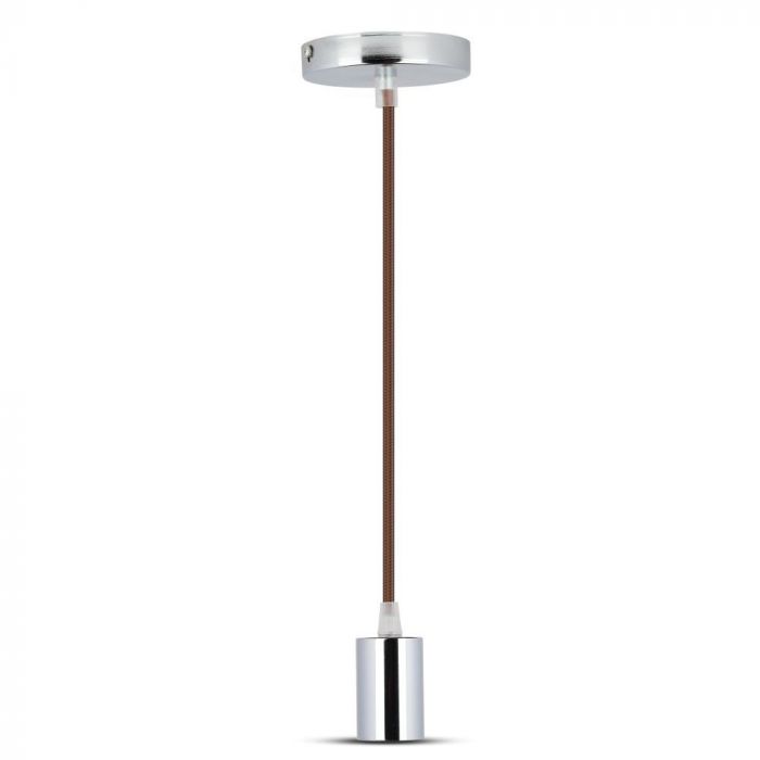 VT-7338 E27 CHROME METAL CUP PENDANT LIGHT-BROWN