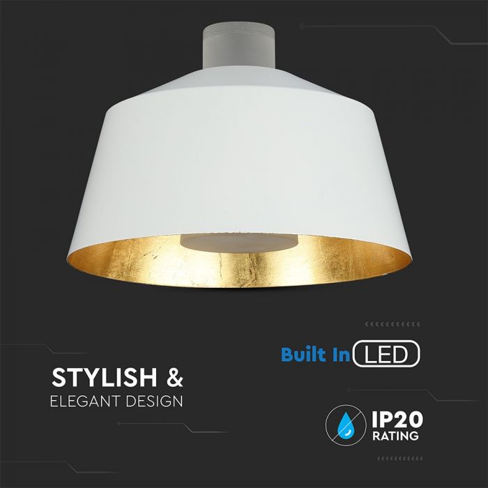 VT-7444 7W Lampa Wiszaca LED / Klosz: Akryl / Bialy / Barwa:4000K