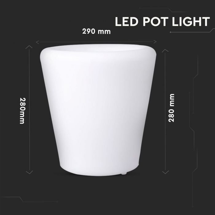 VT-7805 Oprawa ogrodowa LED POT  / Barwa:RGB / Wymiary:28X29cm
