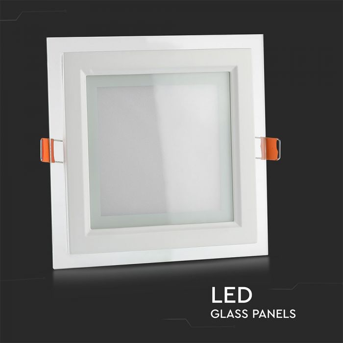 VT-602G 6W GLASS LED PANELS 6400K SQUARE