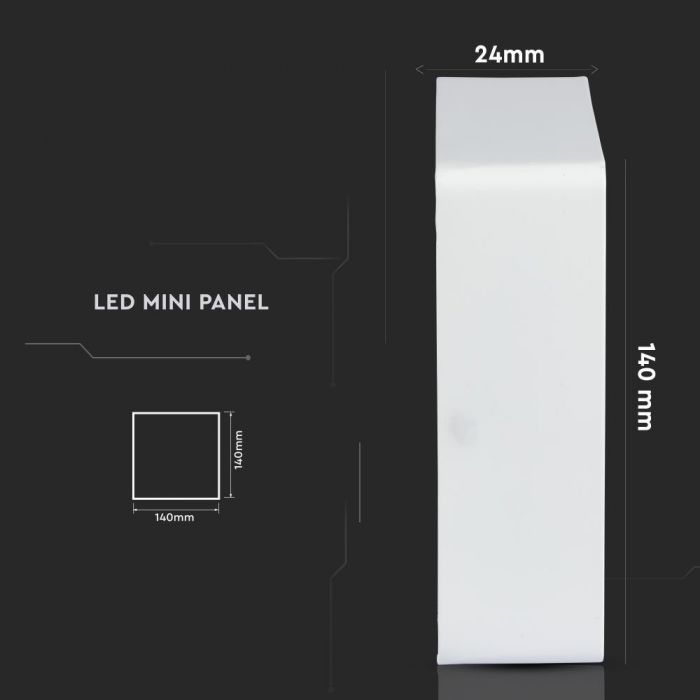 VT-1205 SQ 12W Panel LED / Barwa:6400K / Kwadratowa