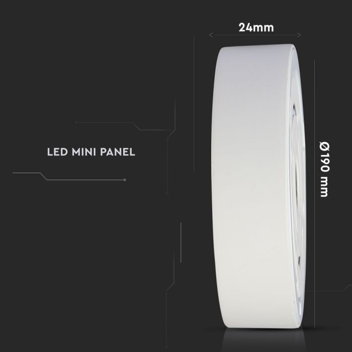 VT-1805 RD 18W Panel LED / Barwa:4000K / Okragla