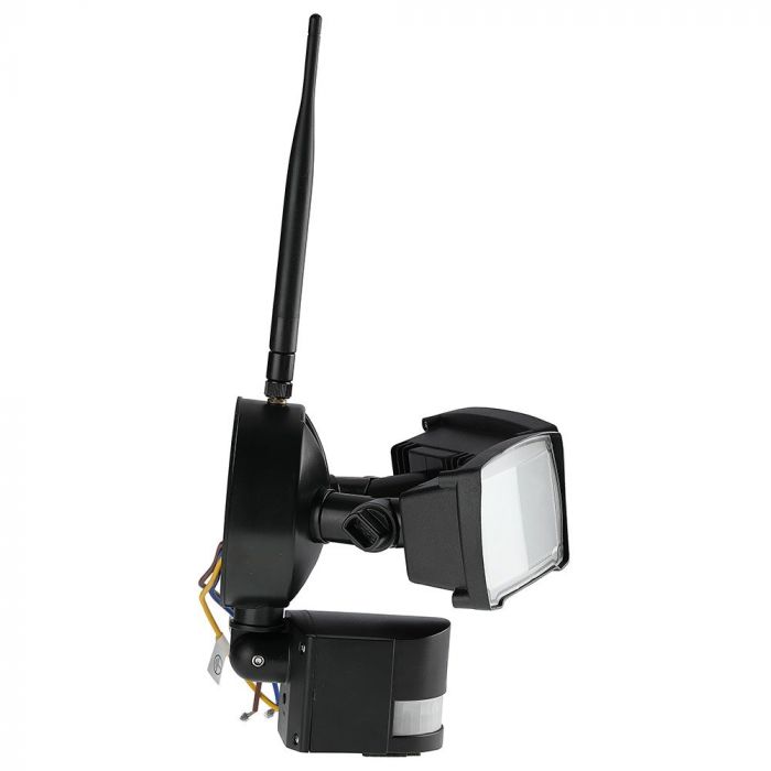 VT-4818 18W Naswietlacz LED SMD z czujnikiem ruchu i kamera / WiFi / Barwa:6000K / Obudowa: Czarna