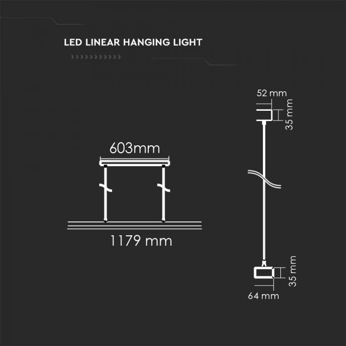 VT-7-61 60W Lampa Biurowa / Chip SAMSUNG / Barwa:4000K / Obudowa: Bialy