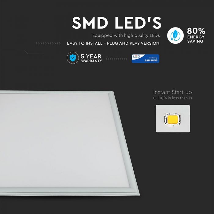 VT-645 45W Panel LED -60x60 / Chip SAMSUNG / Barwa:6400K / 5 Lat gwarancji / Opakowanie: 6szt.