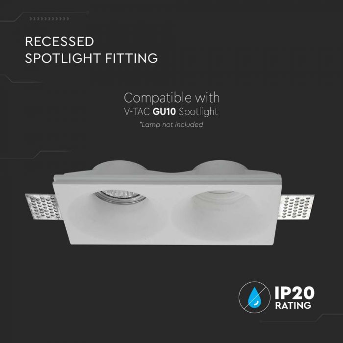VT-11012 2xGU10 FITTING ROUND WHITE