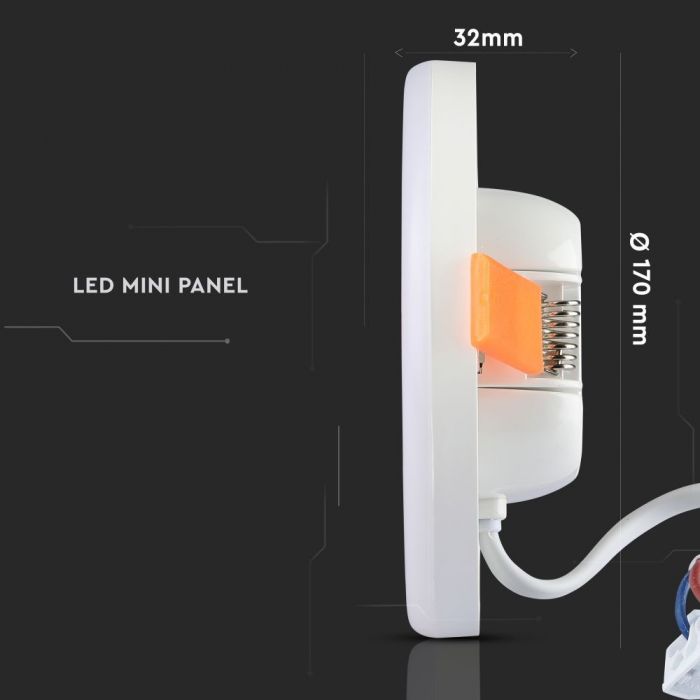 VT-619RD 18W Panel LED / Chip SAMSUNG / Barwa:3000K / Okragly