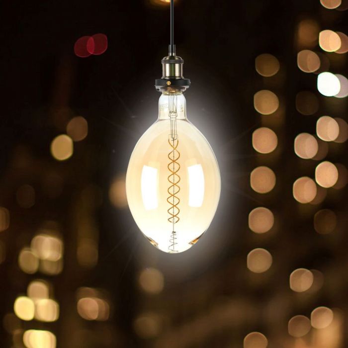 VT-2168D 8W BF180 LED AMBER DOUBLE FILAMENT BULB 2000K E27 DIMMABLE
