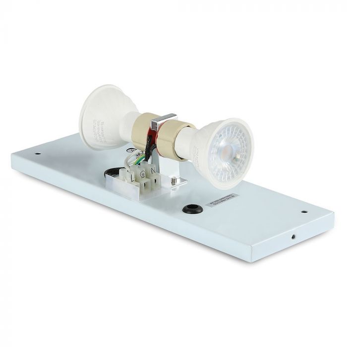 VT-7662 Kinkiet dwukierunkowy 2xGU10 / Ksztalt: Prostokat / Obudowa: Biala / IP44