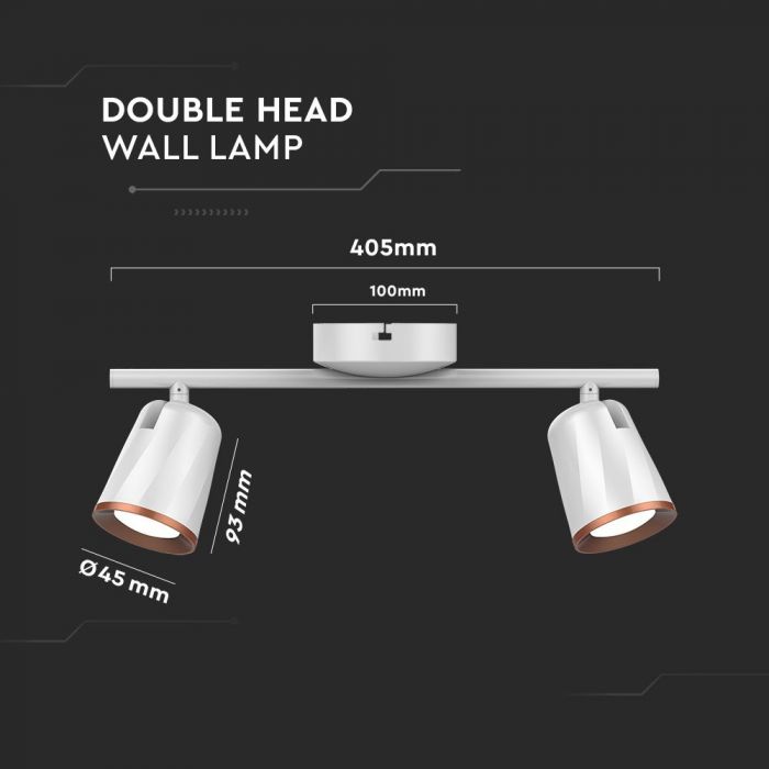 VT-812 12W LED WALL LIGHT(2 HEAD) 3000K WHITE