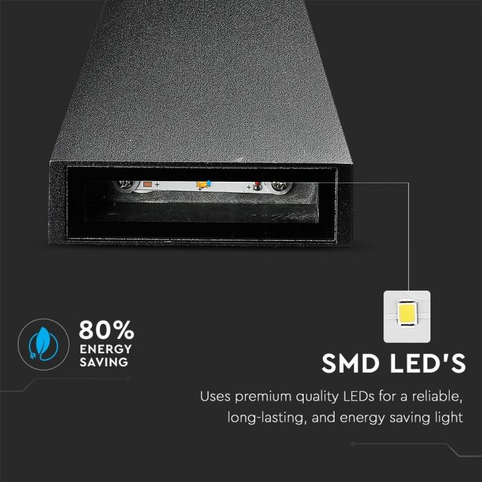 VT-826 6W LED UP-DOWN WALL LIGHT 3000K -BLACK BODY
