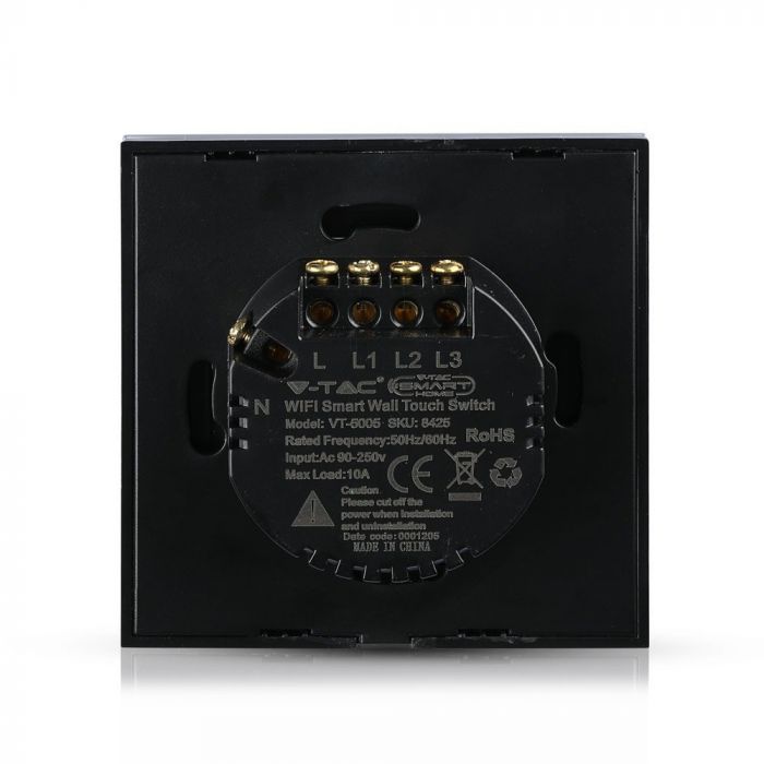 VT-5005 lacznik potrojny WIFI /Kompatybilna z Amazon Alexa i Google Home / Czarny