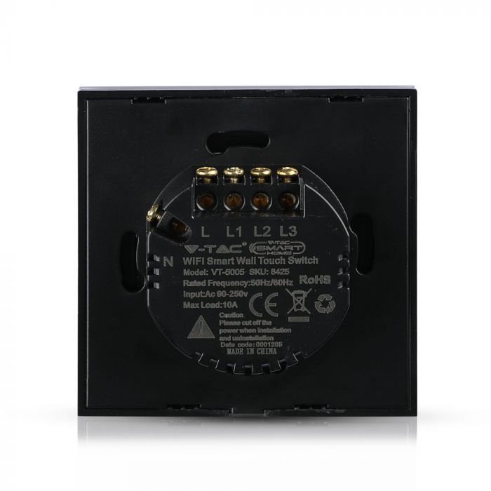 VT-5005 lacznik potrojny WIFI /Kompatybilna z Amazon Alexa i Google Home / Czarny