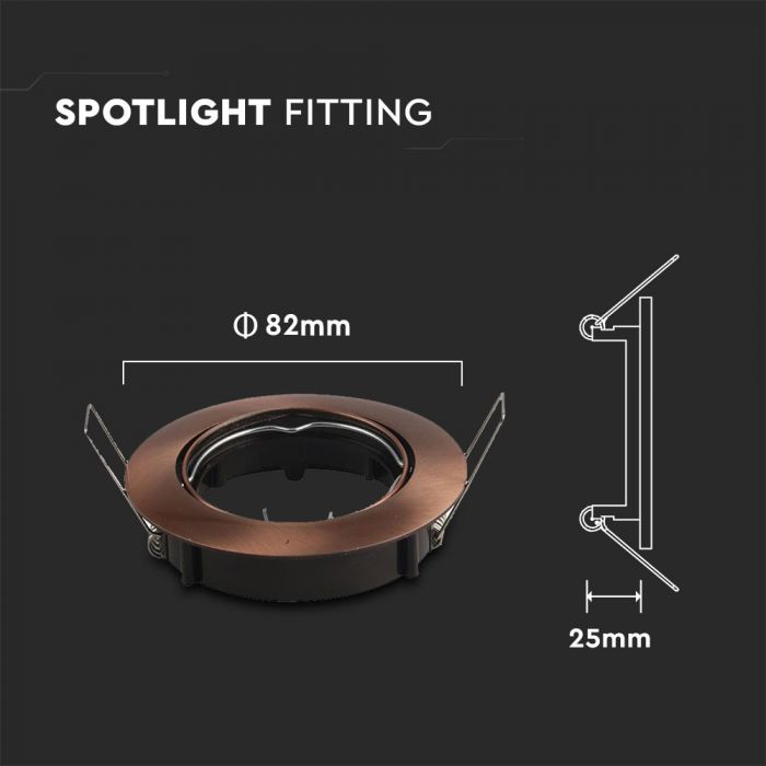 VT-779 GU10 FITTING ROUND BRONZE