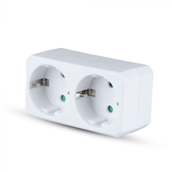 VT-1006-2 Rozgale?nik 2x10/16A 250V / Bialy