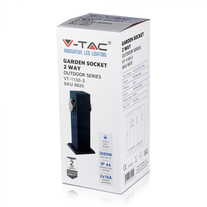VT-1155-2 PrzedluZacz slupek ogrodowy 2 GN. / IP44 / Zielony