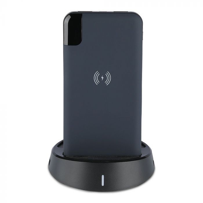 VT-3509 8000mah WIRELESS POWER BANK WITH DISPLAY AND STAND-DARK BLUE