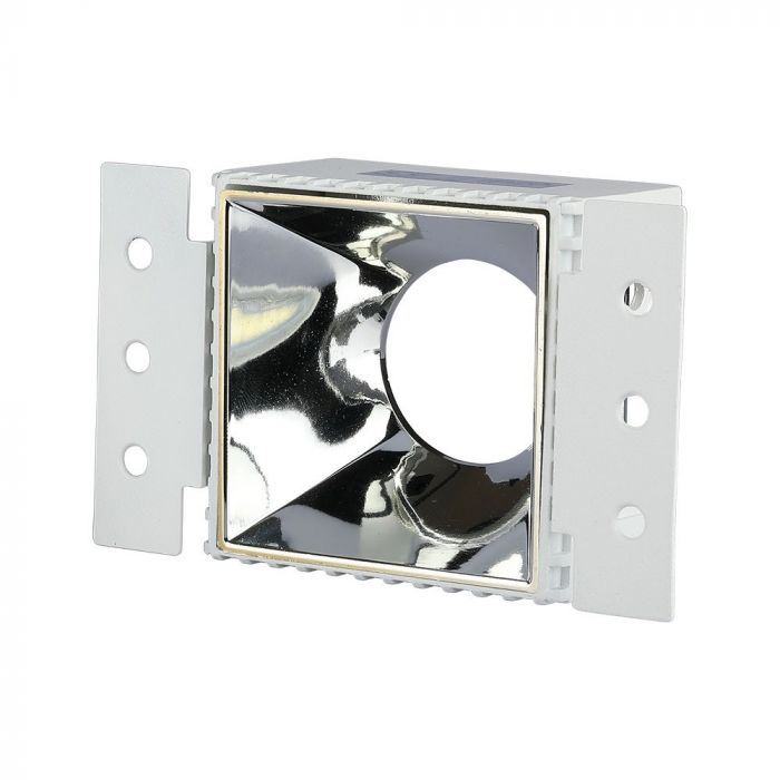 VT-890 Oprawa wpuszczana Spot / Trzonek:GU10 / Kwadratowa  / Bialy FRAME+ / Chrom REFLECTOR
