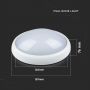 VT-8014 8W FULL OVAL IP54 DOME LIGHTS 4000K WHITE BODY