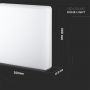 VT-8033 15W Plafon LED / IP44 / Chip Samsung / Barwa:3000K / Klosz PC / Kwadrat