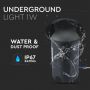 VT-1161 1W LED UNDERGROUND LIGHT(12V) 6500K-BLACK, IP67