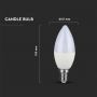 VT-268 7W PLASTIC CANDLE BULB SAMSUNG CHIP 3000k E14