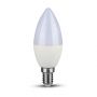 VT-255 4.5W PLASTIC CANDLE BULB SAMSUNG CHIP 4000K E14 A++