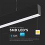 VT-7-44 40W LED LINEAR HANGING LIGHT SAMSUNG CHIP CCT(3 IN 1) BLACK BODY