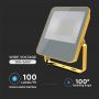 VT-58 50W 50W Naswietlacz LED SMD / Chip Samsung / Barwa:6400K / Obudowa: Zolty  / Skutecznosc 100lm/W / Wtyczka BG
