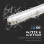 VT-150148 48W Lampa hermetyczna 150CM / Chip Samsung / Klosz Transparentny / Klipsy: stal nierdzewny / Barwa:4000K