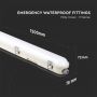 VT-120136E 36W LED LED WATERPROOF FITTING 120CM-SAMSUNG CHIP-EMERGENCY KIT-MIL...