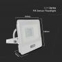 VT-128S-1 20W PIR SENSOR FLOODLIGHT SAMSUNG CHIP & 1M CABLE 6500K WHITE BODY