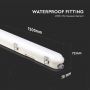 VT-120136S 36W LED WP LAMP FITTING 120CM SAMSUNG CHIP & SENSOR MILKY COVER+SS CLIPS 4000K