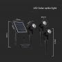 VT-11032 3x1.2W SOLAR SPIKE LED LIGHT 3000K BLACK BODY IP65