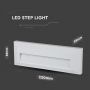 VT-1162 3W LED STEP LIGHT 4000K WHITE BODY RECTANGLE