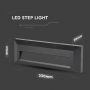 VT-1162 3W LED STEP LIGHT 4000K BLACK BODY RECTANGLE