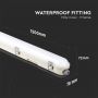 VT-150148 48W LED WP LAMP FITTING 150CM SAMSUNG CHIP MILKY COVER+SS CLIPS 6500K