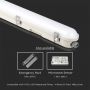 VT-150148 48W LED WP LAMP FITTING 150CM SAMSUNG CHIP MILKY COVER+SS CLIPS 6500K