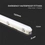 VT-120136E 36W LED WP LAMP FITTING 120CM SAMSUNG CHIP & EM KIT MILKY COVER+SS CLIPS 6500K