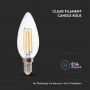 VT-2327 6W CANDLE FILAMENT BULB CLEAR COVER 4000K E14 133LM/W