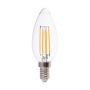 VT-2327 6W CANDLE FILAMENT BULB CLEAR COVER 4000K E14 133LM/W