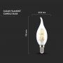 VT-1997 4W LED CANDLE FLAME FILAMENT BULB 3000K E14