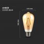 VT-1964 4W LED ST64 FILAMENT AMBER COVER BULB 2200K E27