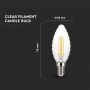 VT-1985D 4W LED TWISTED CANDLE FILAMENT BULB 3000K E14 DIMMABLE